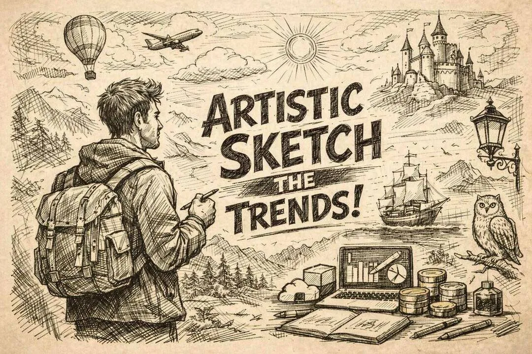 Artistic Sketch the Trends! — Art / Illustration YouTube thumbnail (16:9) designed by Abdul Wassay
