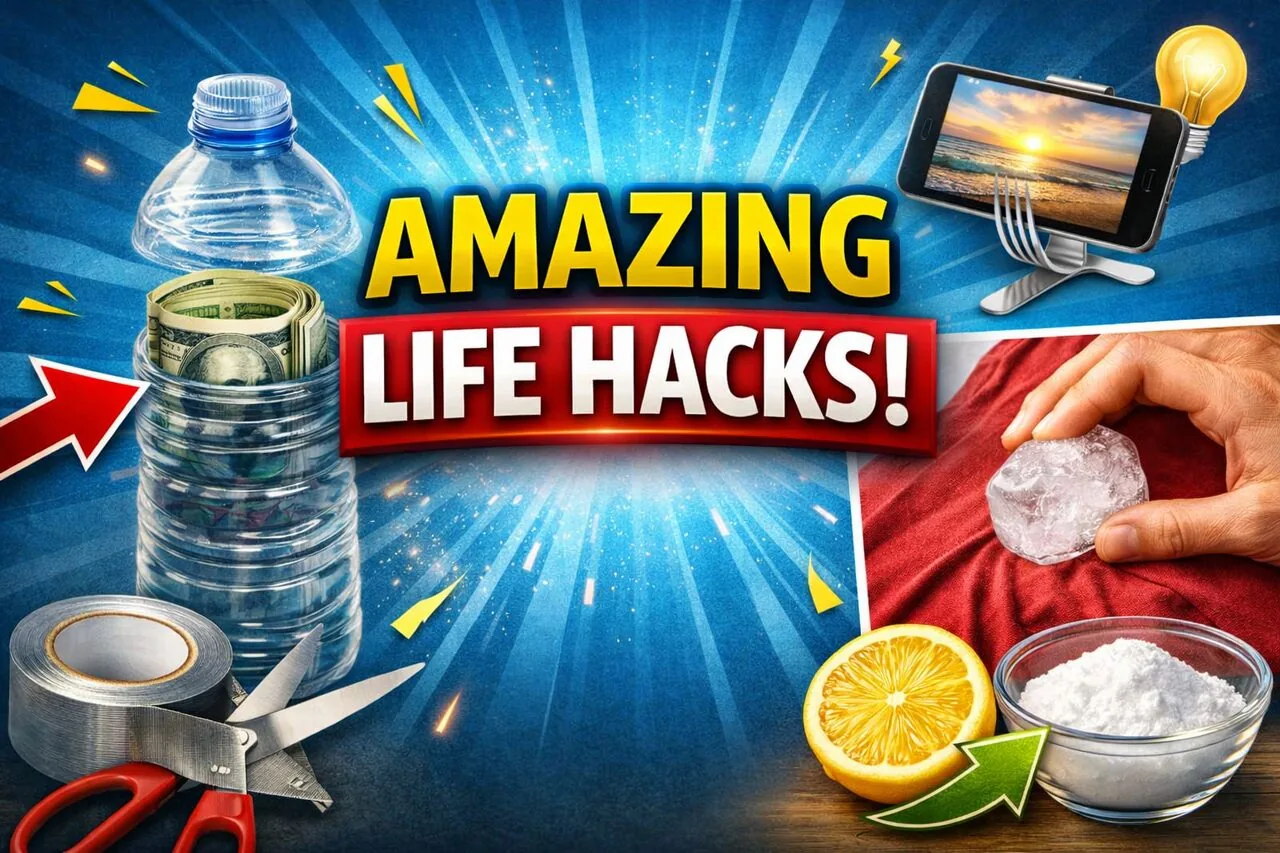 Amazing Life Hacks! — Lifestyle / DIY YouTube thumbnail (16:9) designed by Abdul Wassay
