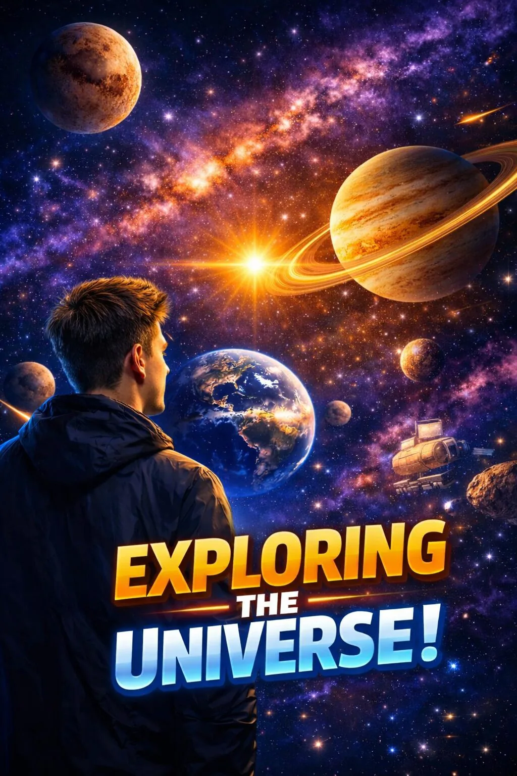Exploring the Universe! — Education / Space TikTok thumbnail (9:16) designed by Abdul Wassay