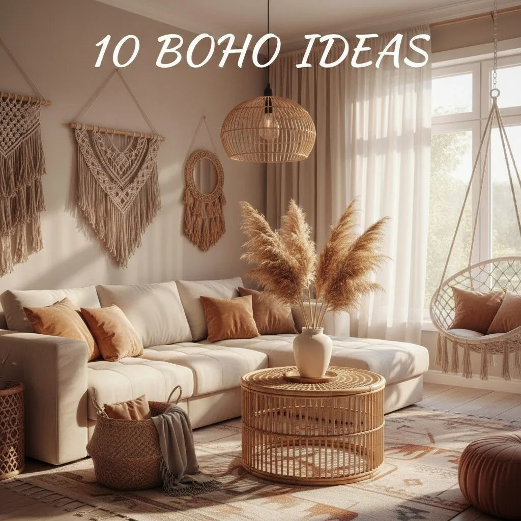 10 Boho Living Room Ideas — Home Decor Pinterest thumbnail (2:3) designed by Abdul Wassay