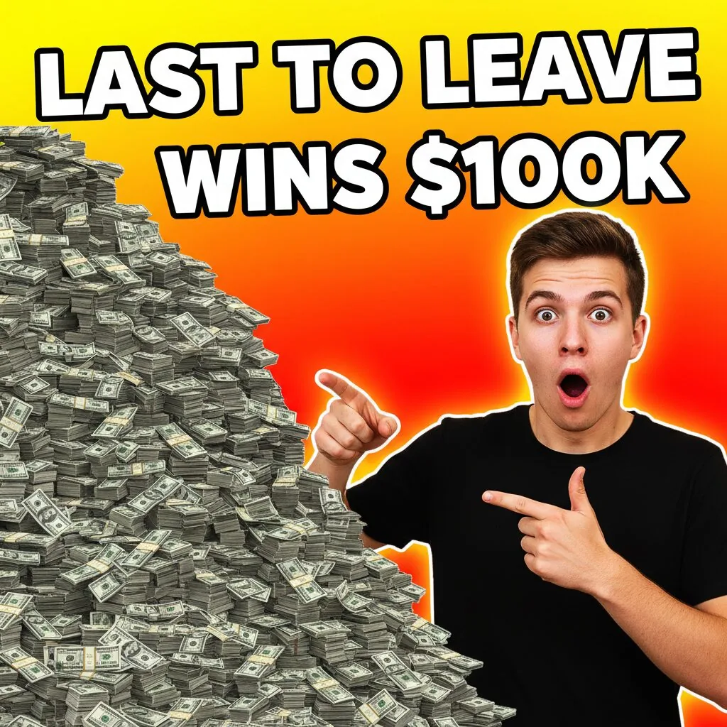 Last To Leave Wins $100K — Challenge YouTube thumbnail (16:9) designed by Abdul Wassay